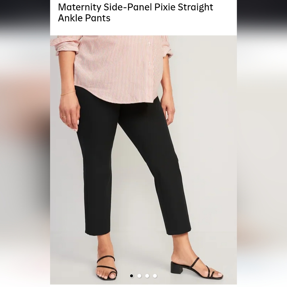 Old Navy Maternity Side-Panel Pixie Straight Ankle Pants